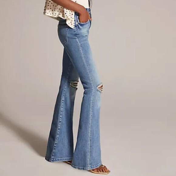 Anthropologie Pilcro 30 NWT The Icon Flare Jeans Distressed Flared New - Picture 5 of 6